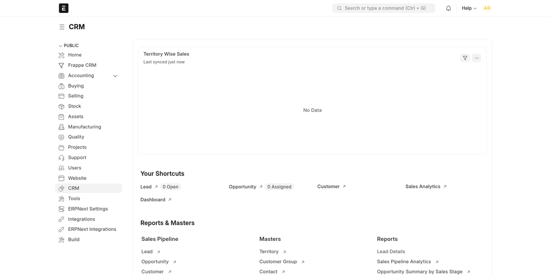 Customer Relations Managed using Frappe