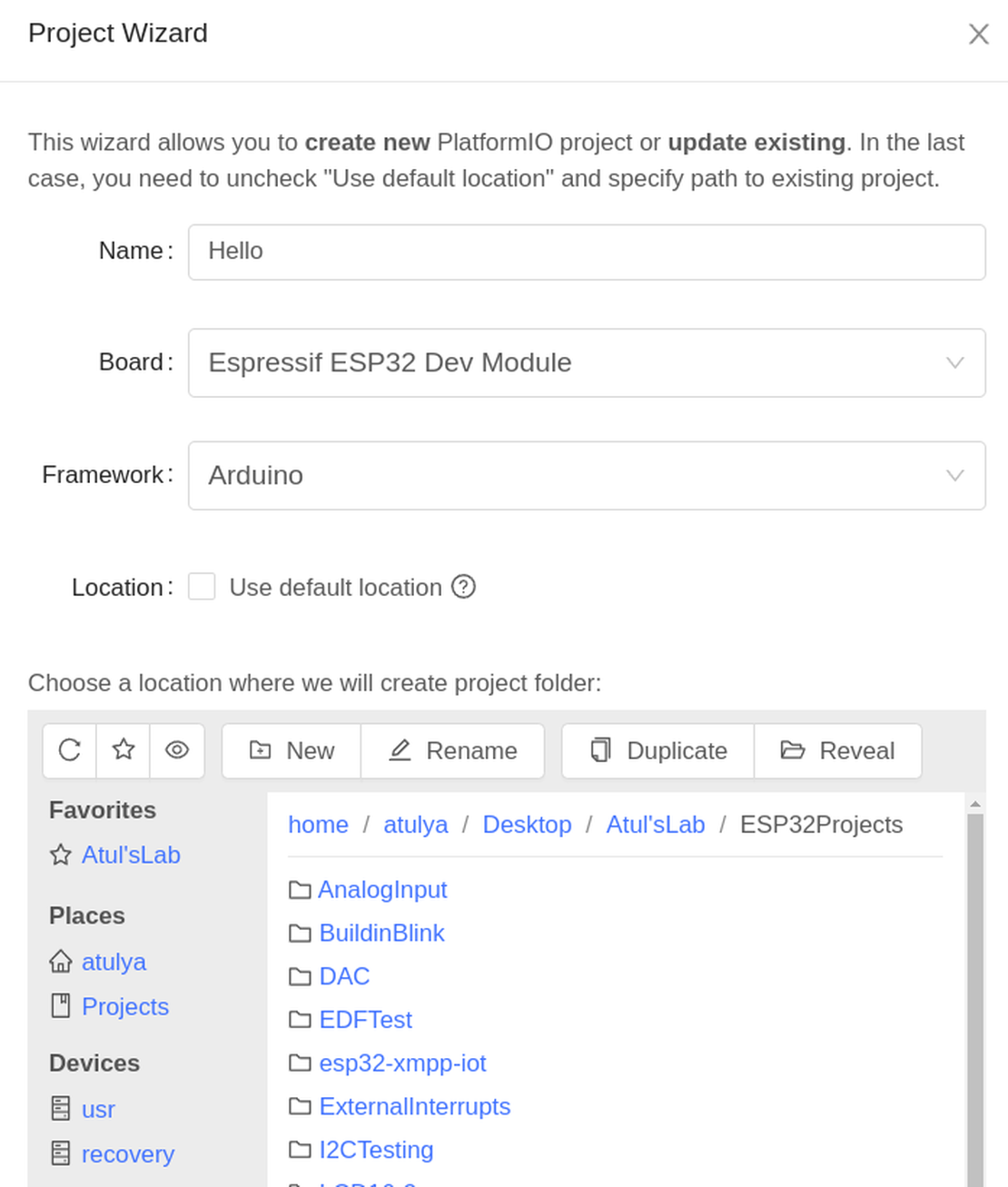 Connecting ESP32 using PlatformIO